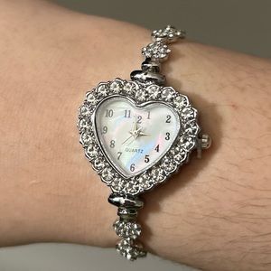 New Silver Watch Heart Bracelet